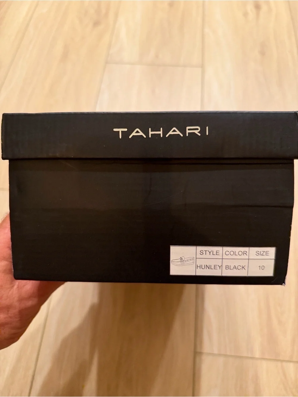 Tahari Black Braided Bit Slip-On Loafers with White Stitching